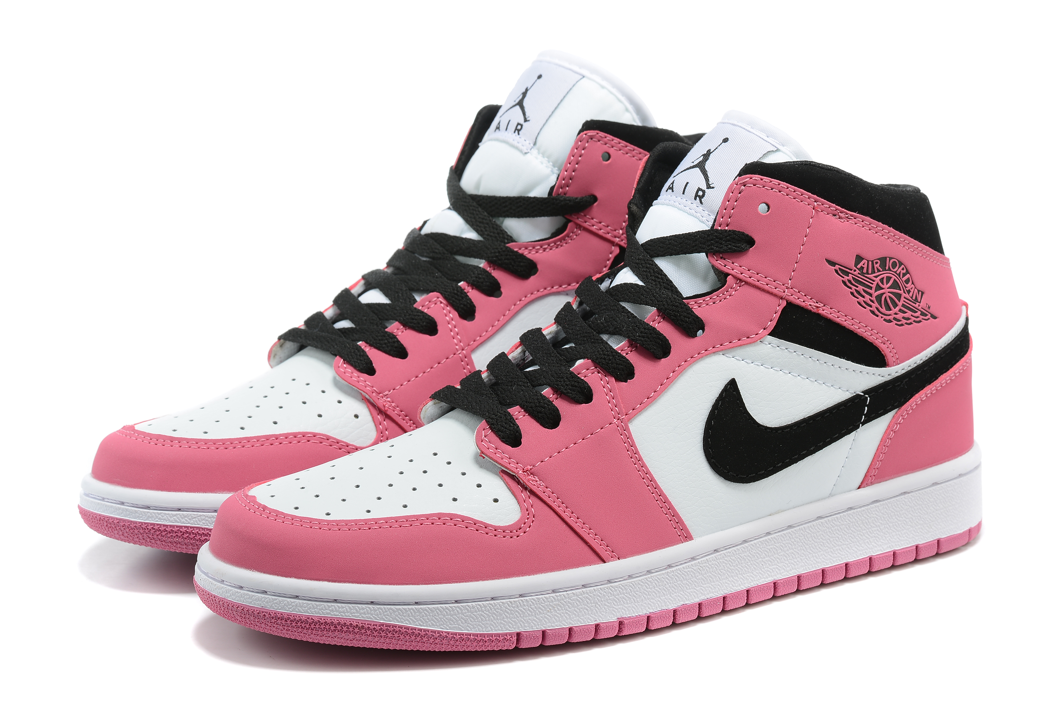 New 2022 Air Jordan 1 Pink White Black Shoes - Click Image to Close